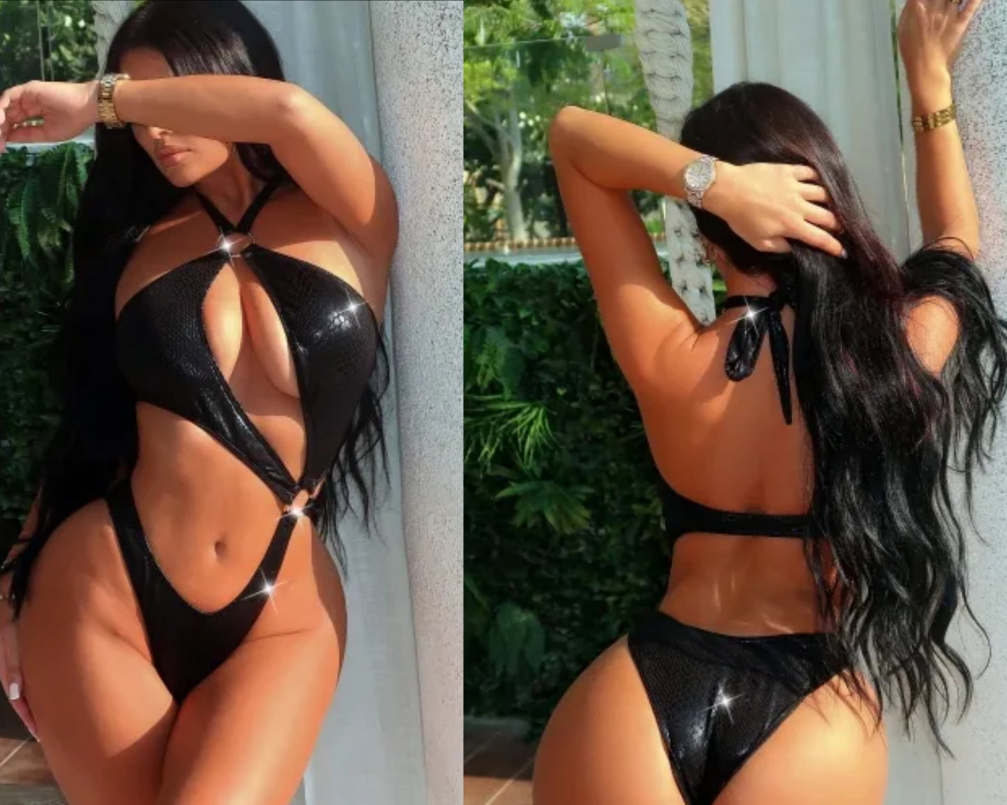Giani snakeskin black swimsuit