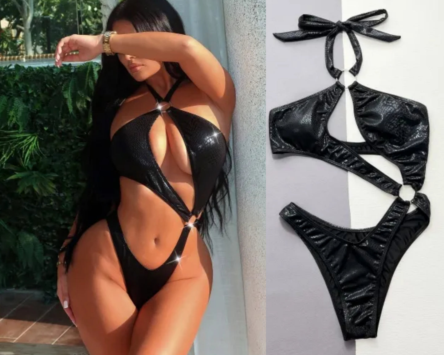 Giani snakeskin black swimsuit