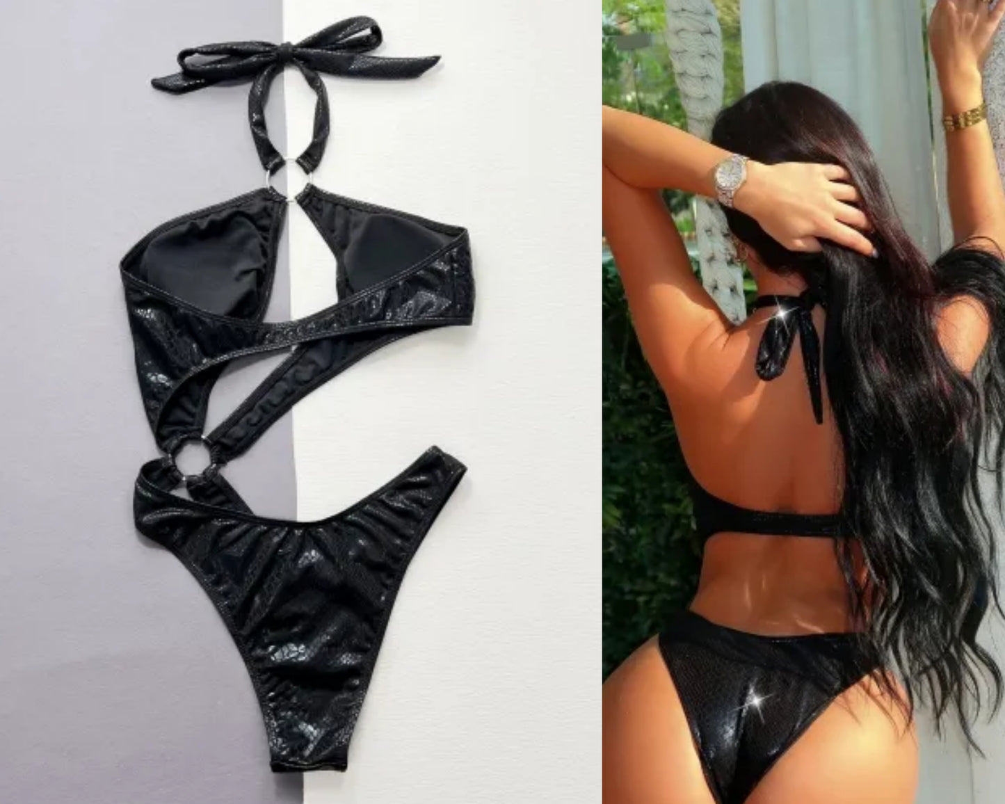 Giani snakeskin black swimsuit