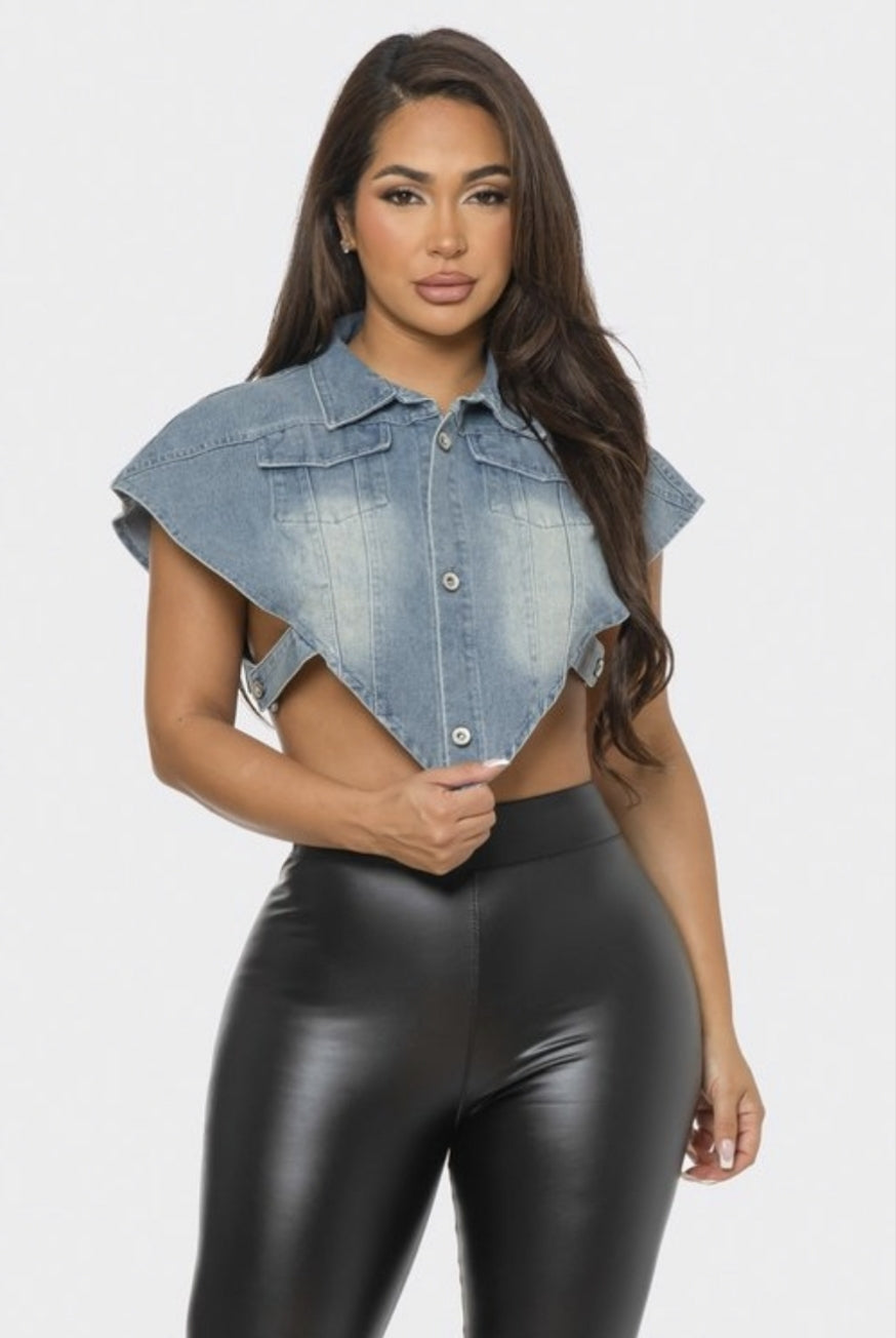 Shanti denim top