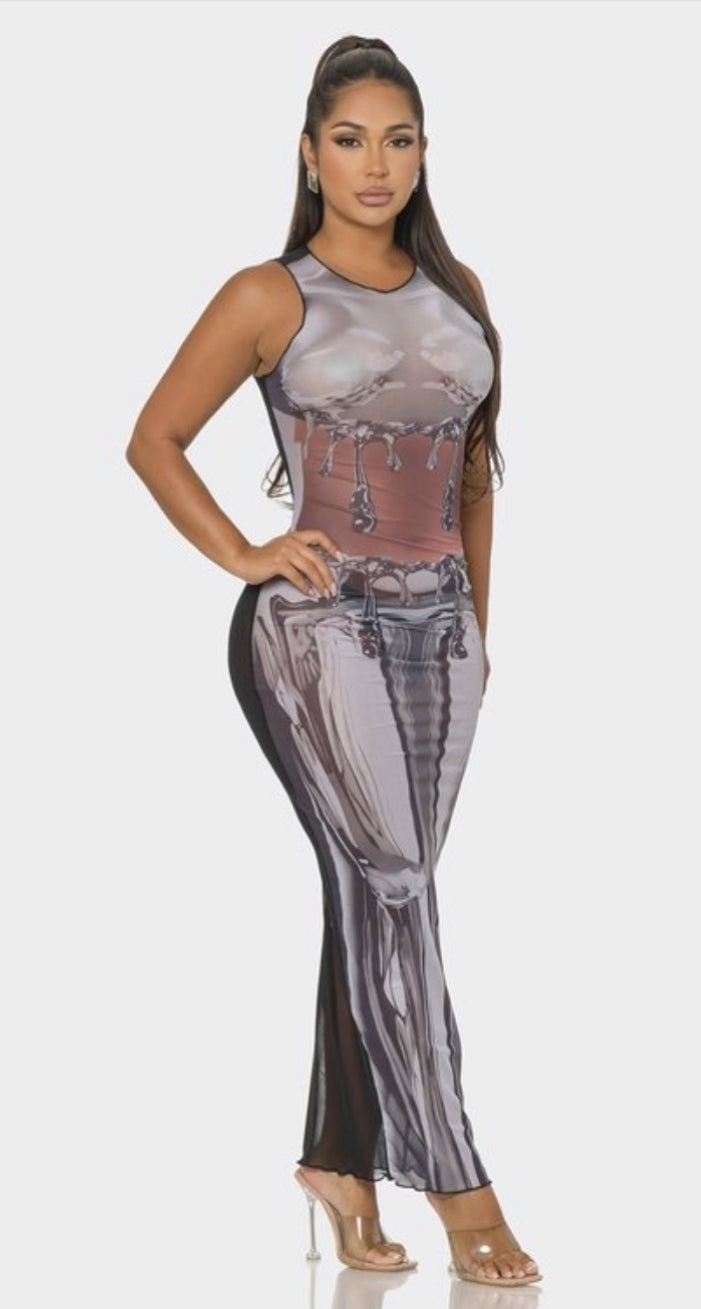 Tahiti illusion dress