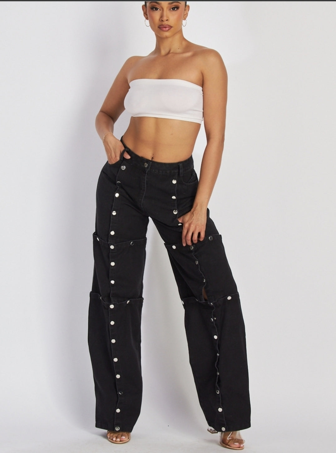 She famous Snap away Jeans