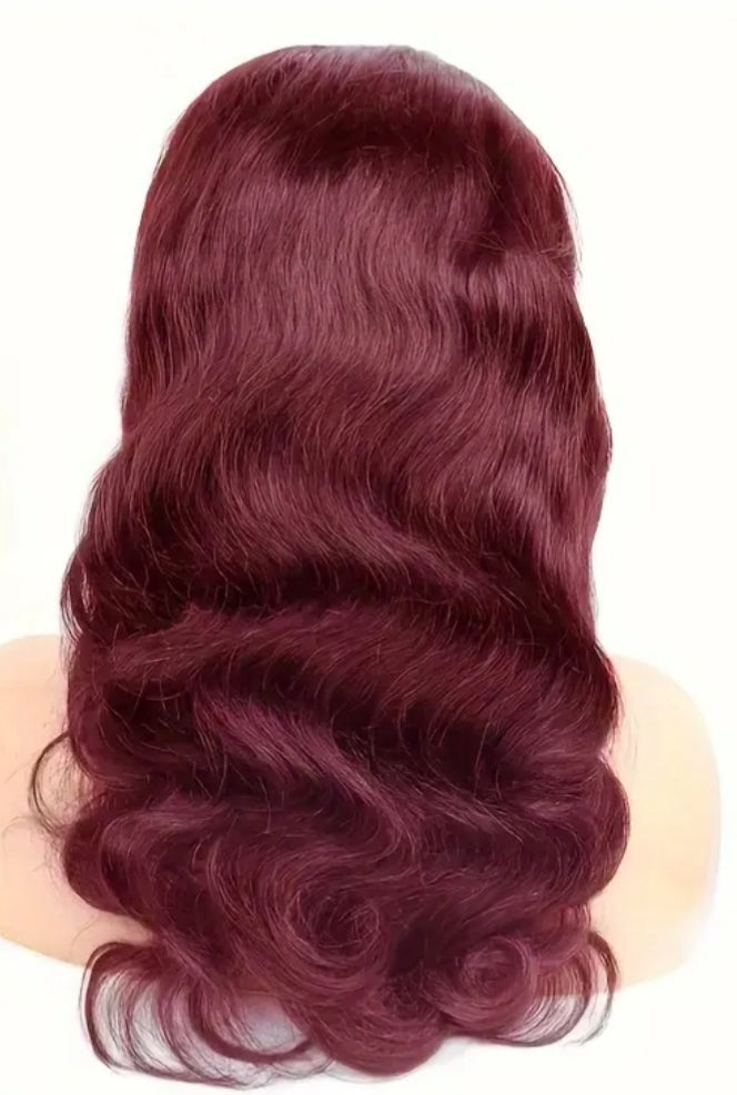 Heavenly 4x4 human hair lace wig custom Burgundy Ready to wear wig