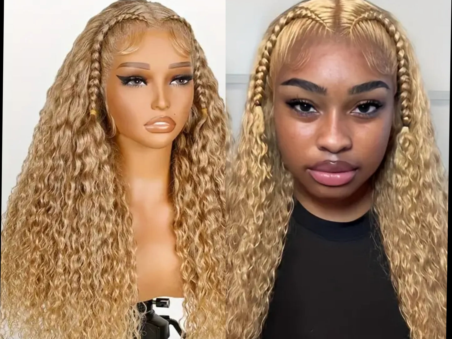 Ivy deep wave 13x4 honey blonde lace wig ready to wear pre styled wig