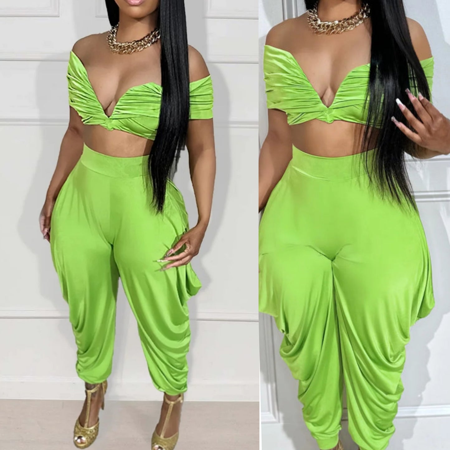 Emerald type of girl pants set