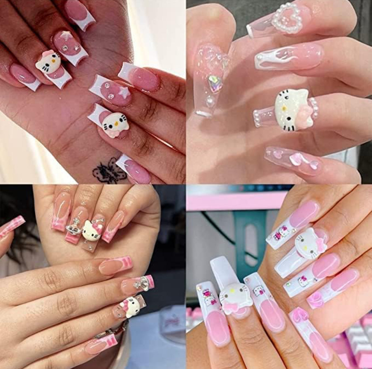 Hello kitty kitty press on nails custom