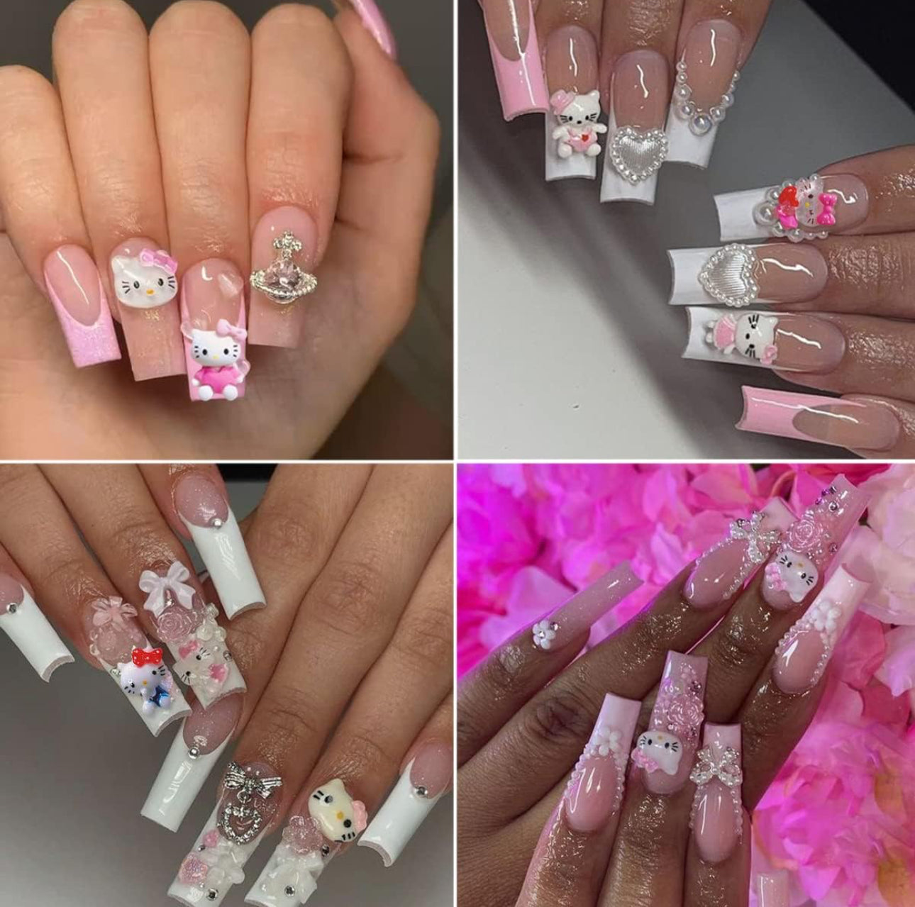 Hello kitty kitty press on nails custom