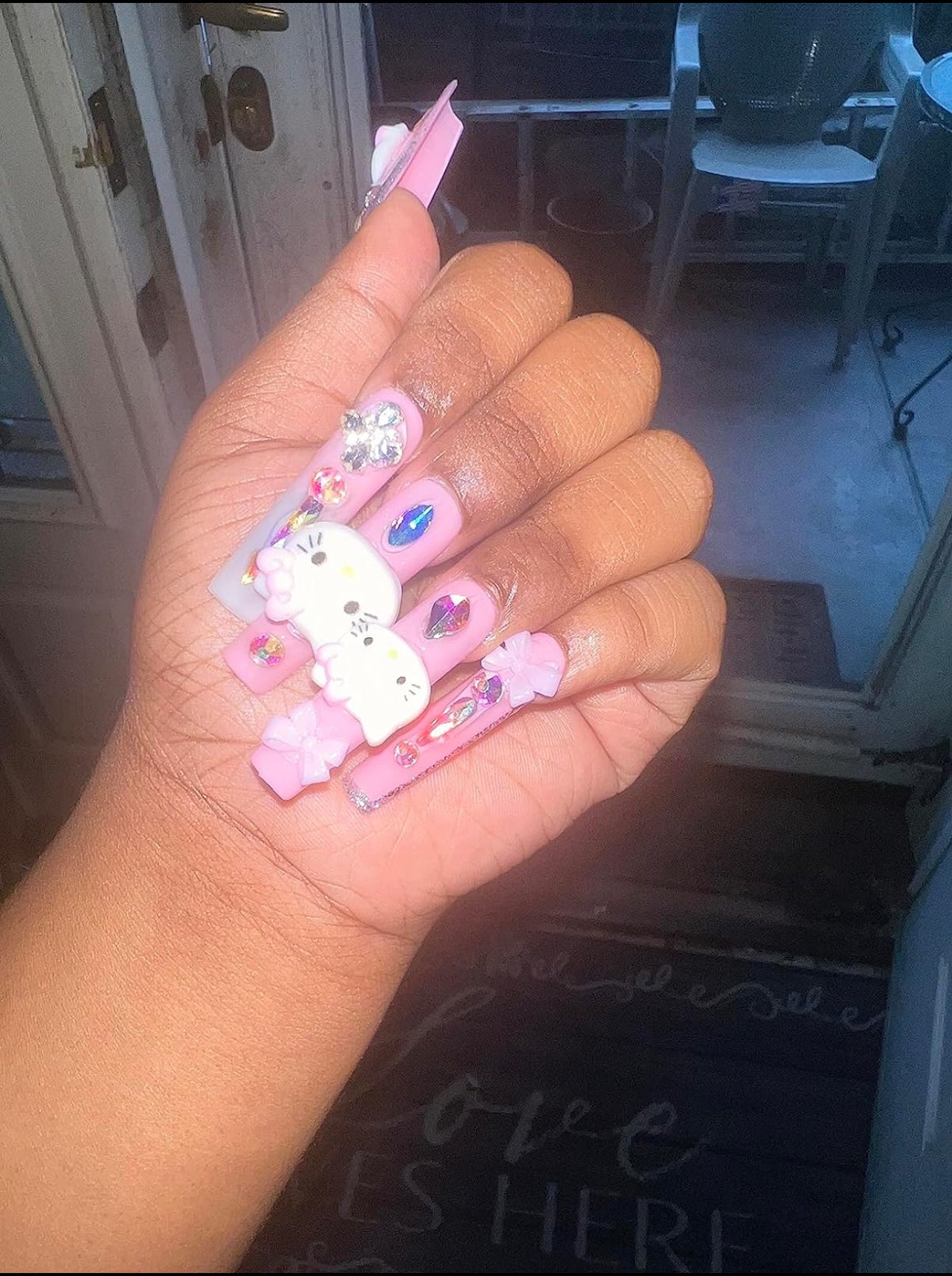 Hello kitty kitty press on nails custom