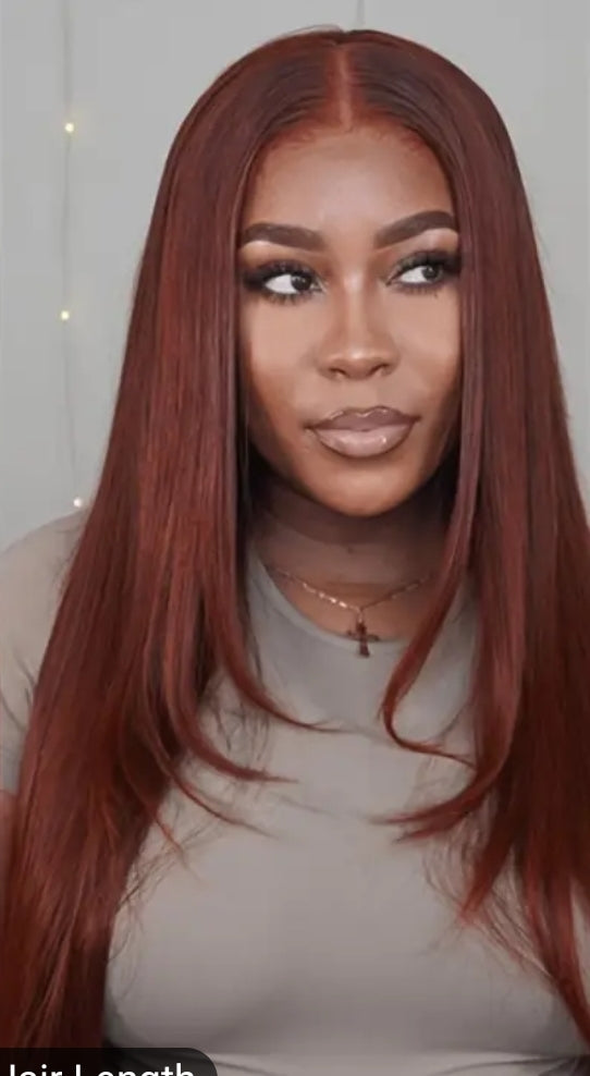 Butterfly 13x4 lace wig reddish brown custom color by The hair plug