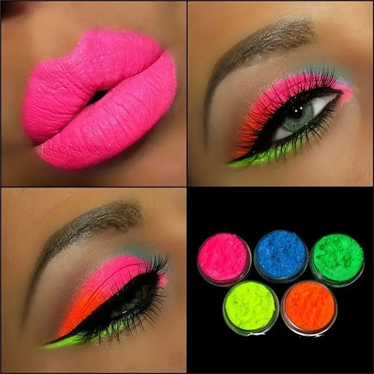 Neon pigmented beauty powder