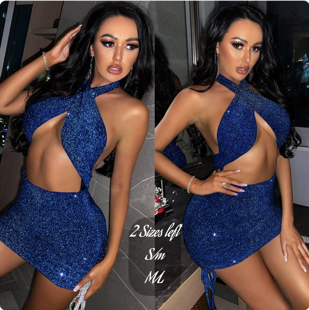 Shimmer blue versatile dress