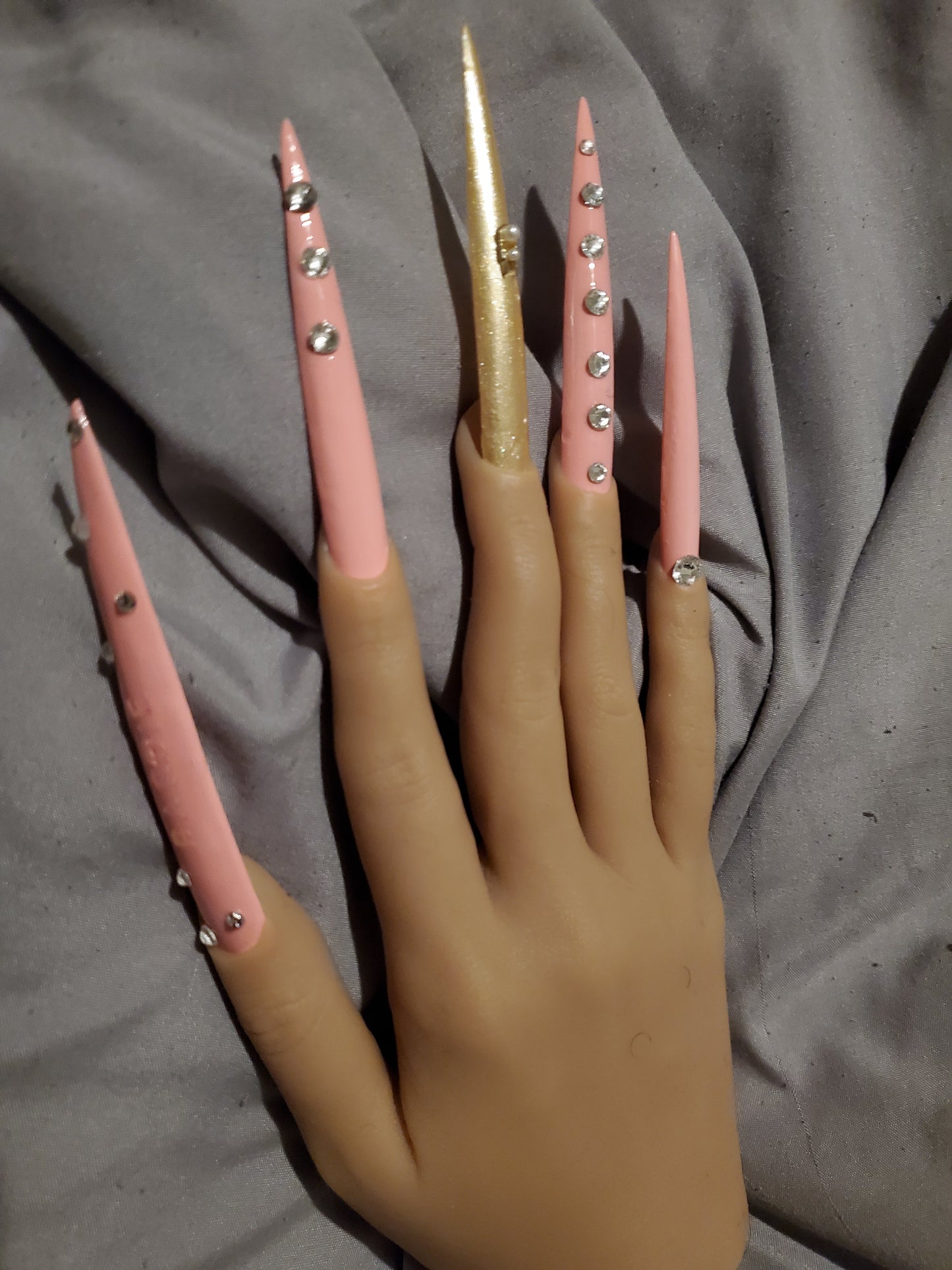 Soft pink barbie girl extended nails press on